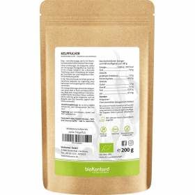 Bio Kelppulver aus Kelppalge aus kontrolliert biologischem Anbau 200 g, Nährwertangaben