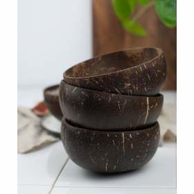 3 Kokosnusschalen mit Logo von bioKontor